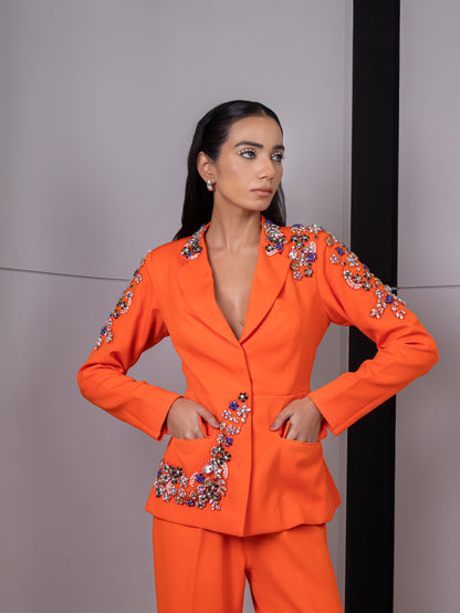 Regal Bloom Embellished Couture Blazer