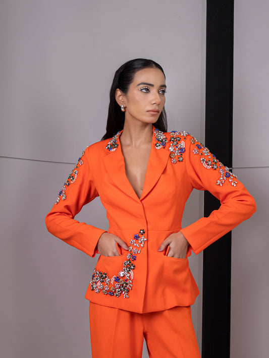 Regal Bloom Embellished Couture Blazer