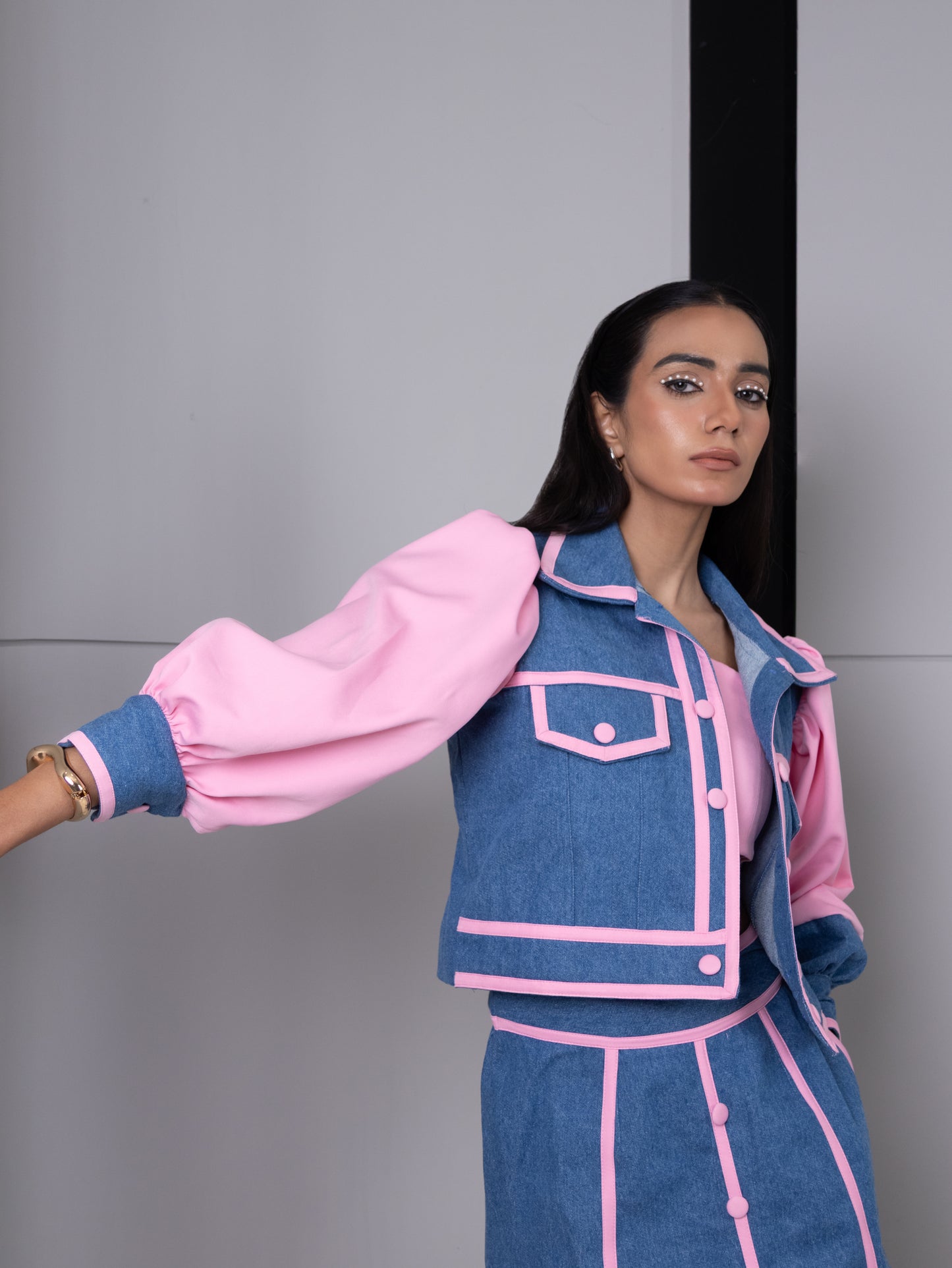 Cotton Candy Contrast Denim Co-Ord Set