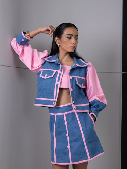 Cotton Candy Contrast Denim Co-Ord Set