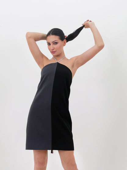 Half and Half Black Dress