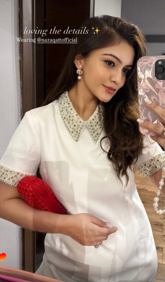 Karina Dogra Jalan in Collar Mini Dress