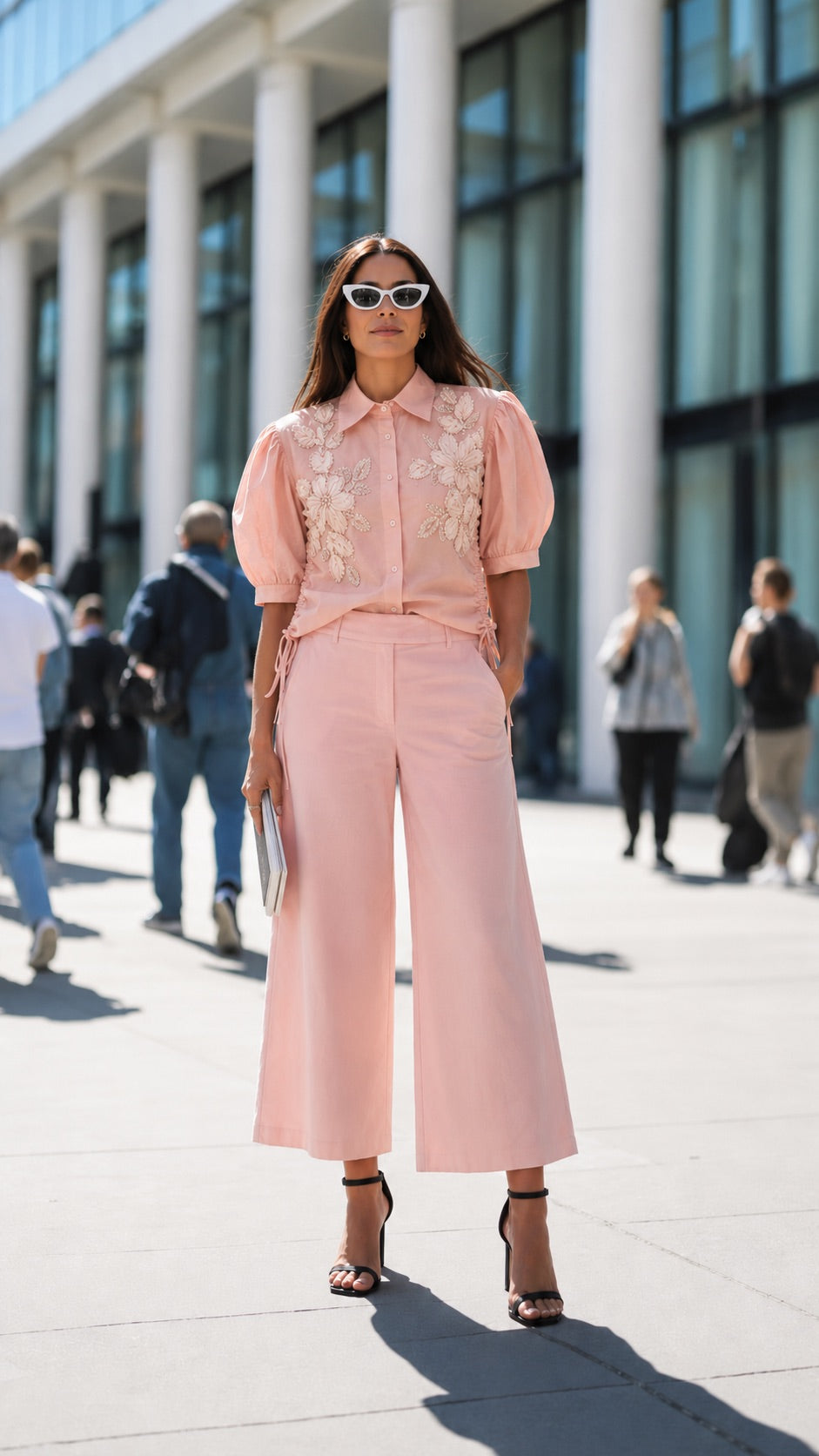 Blush Bloom Tie-Up Shirt