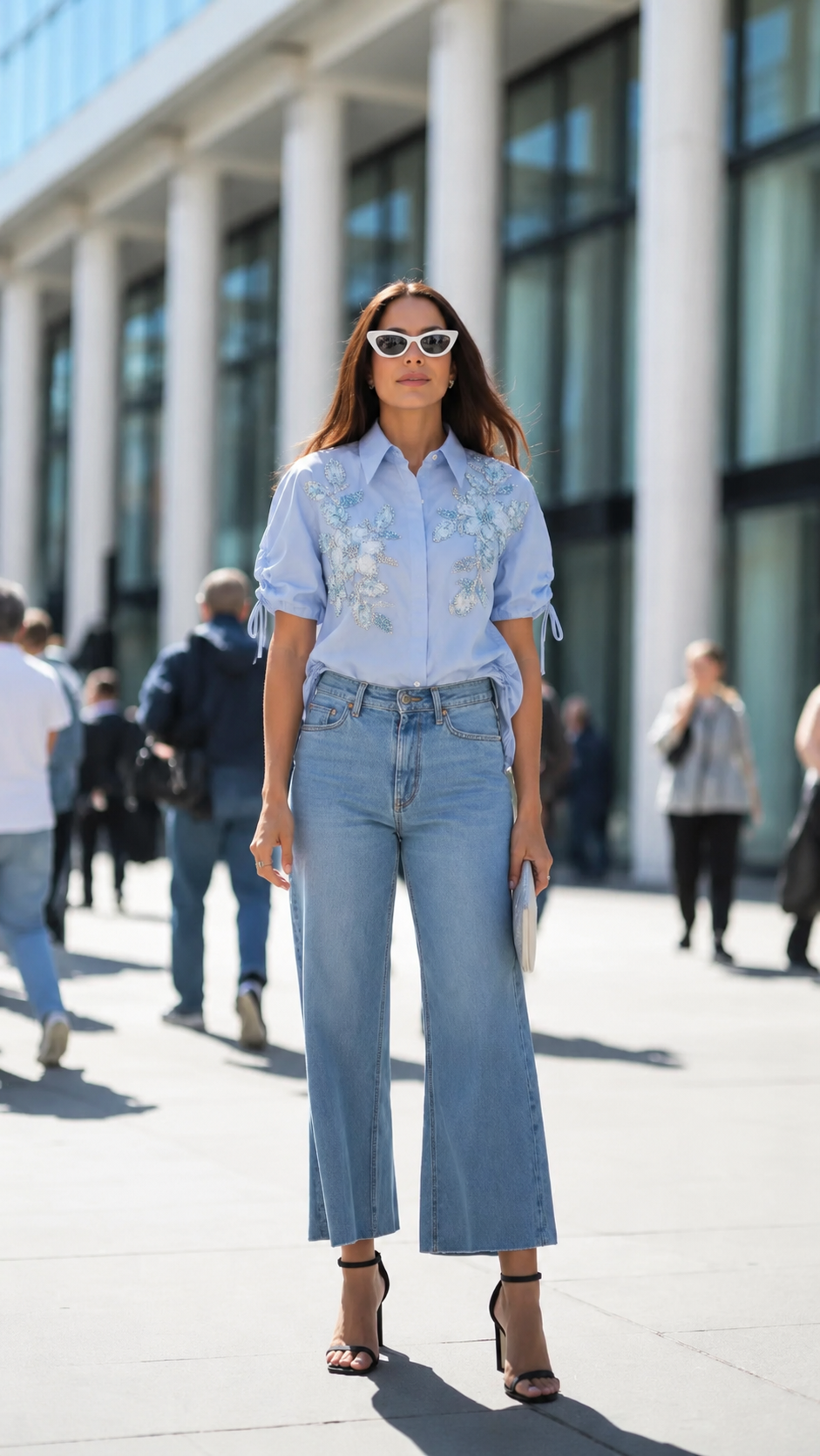 Blush Blue Tie-Up Shirt