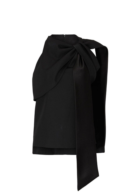 Plain Black Top with Satin Drapes