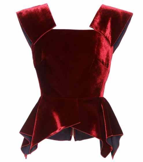 Sleeveless Velvet Red Top
