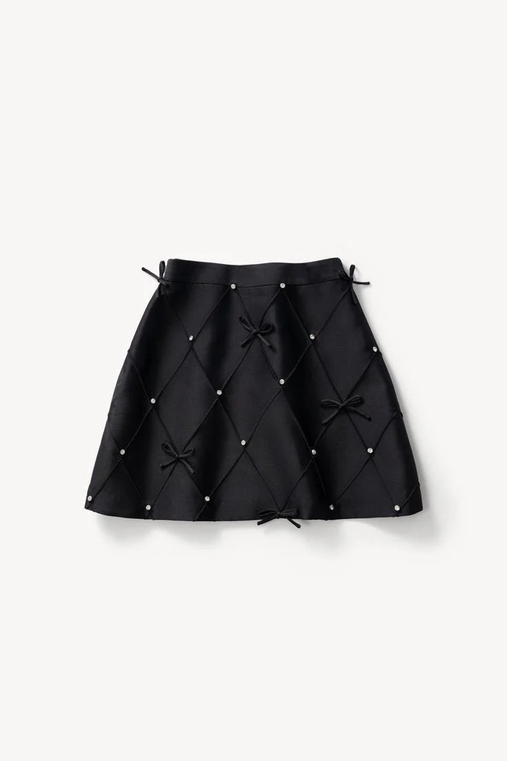 Elegant Pearl Bow A Line Skirt - NZS03