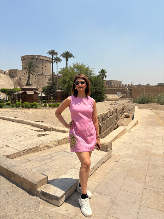 Rose Radiance Embellished Mini Dress