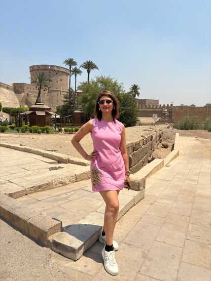 Rose Radiance Embellished Mini Dress
