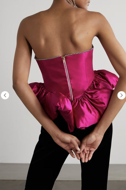 Luxe Satin Peplum Corset Top