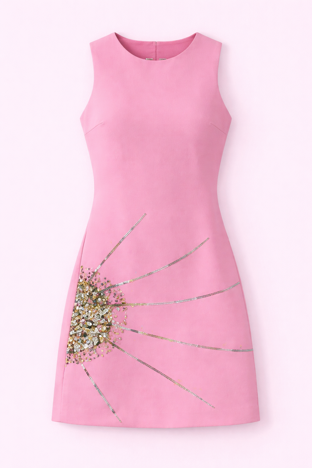 Rose Radiance Embellished Mini Dress - NZD03