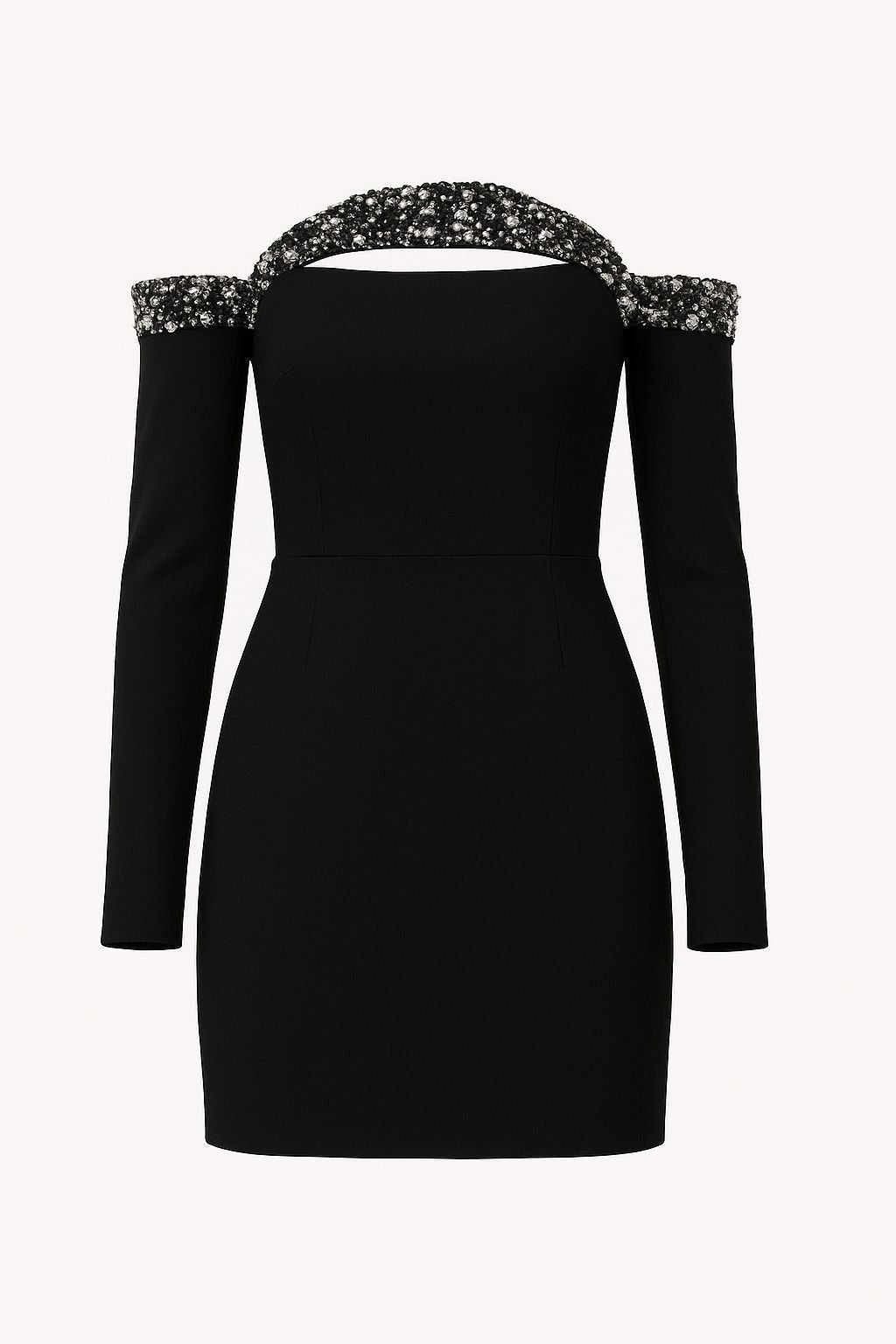 Midnight Opal Embellished Crepe Dress