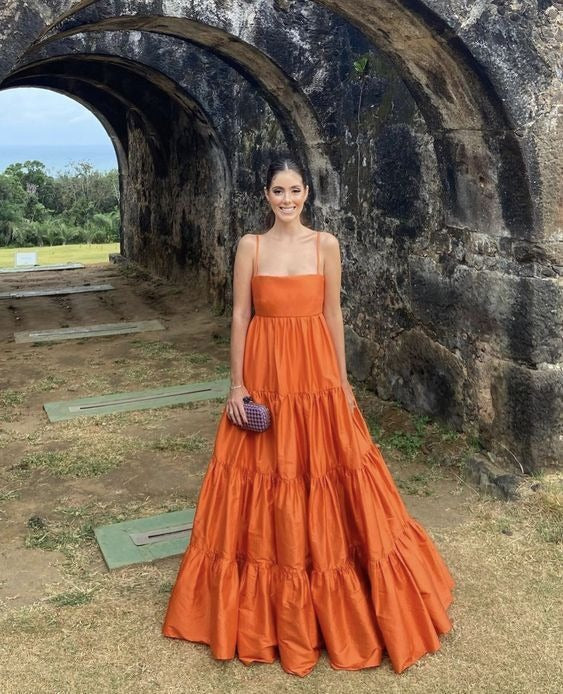 Sunset Flare Cotton Satin Gown