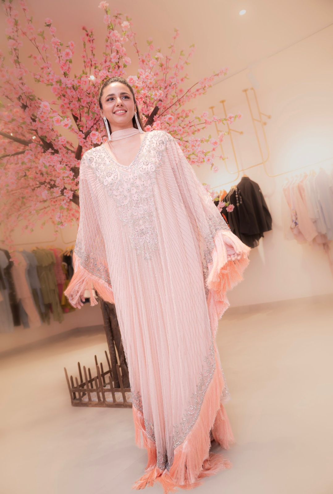 Peach Tassel Kaftan - NZK01
