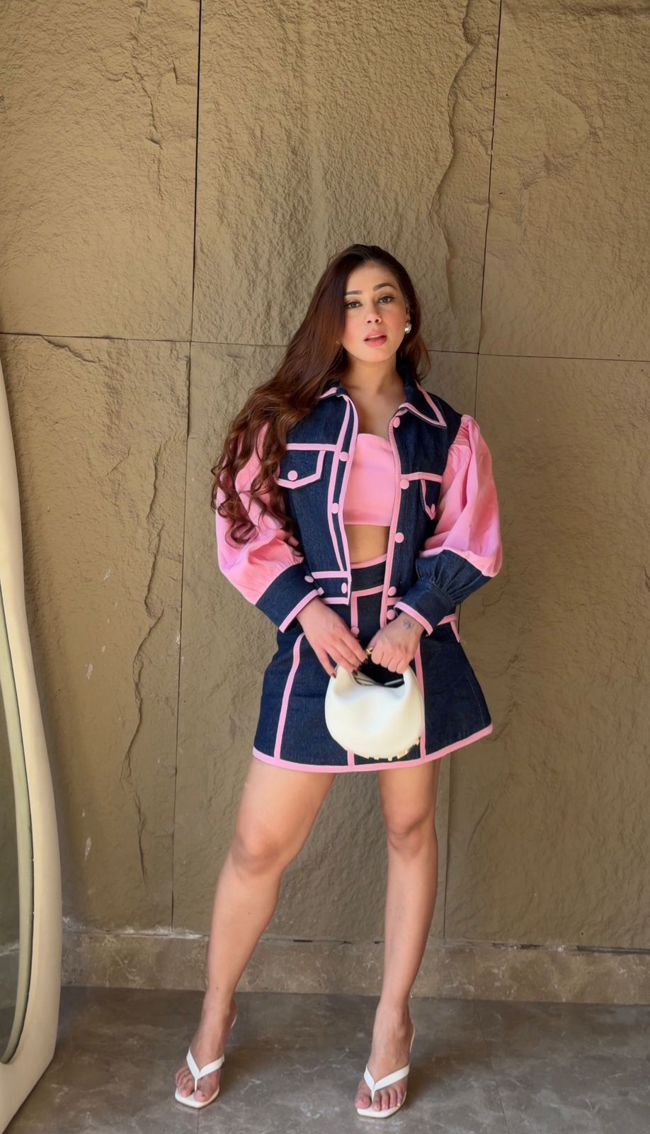 Ankita Raghav Arora in Contrast Denim Co-Ord Set