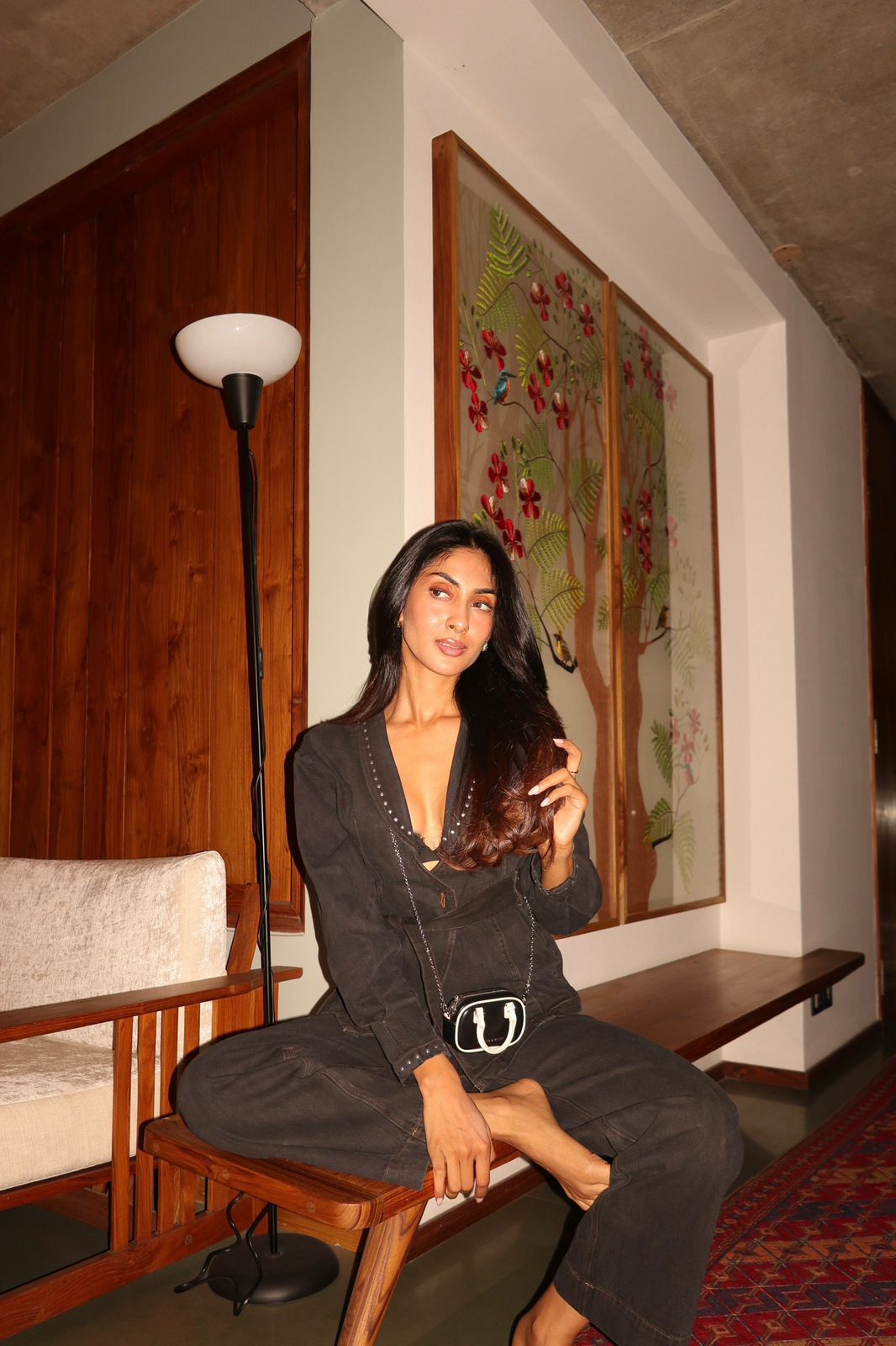 Prakshi Goel in Wrap Denim Co-Ord Set