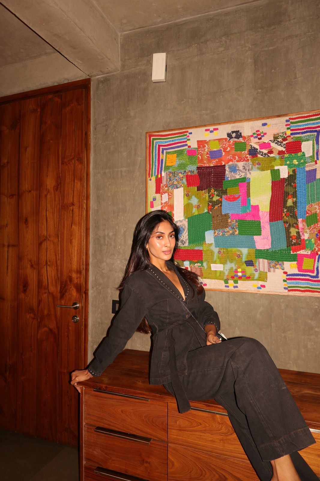Prakshi Goel in Wrap Denim Co-Ord Set