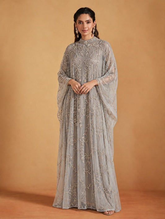 Sage Floral Embellished Kaftan