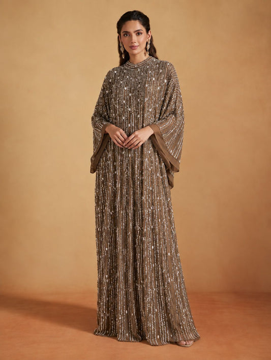 Sage Floral Embellished Kaftan